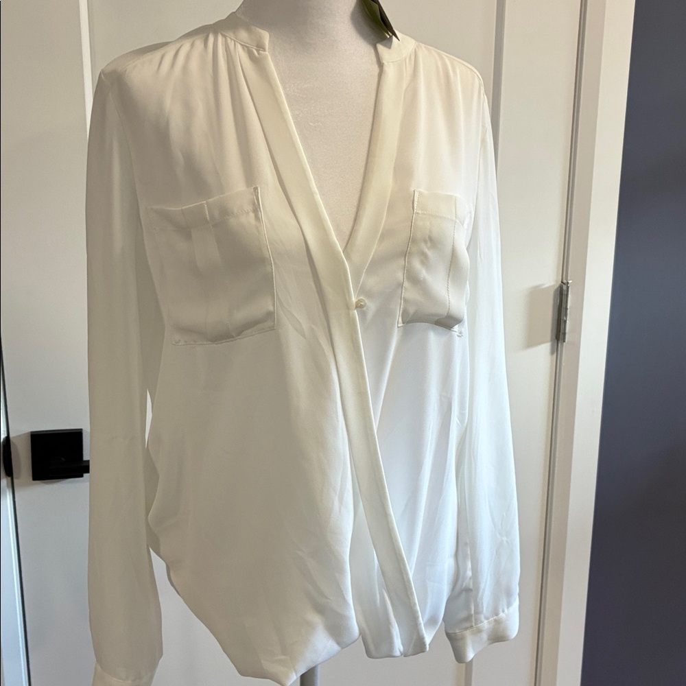 NWT - Maeve Cream Draped Blouse -size 4